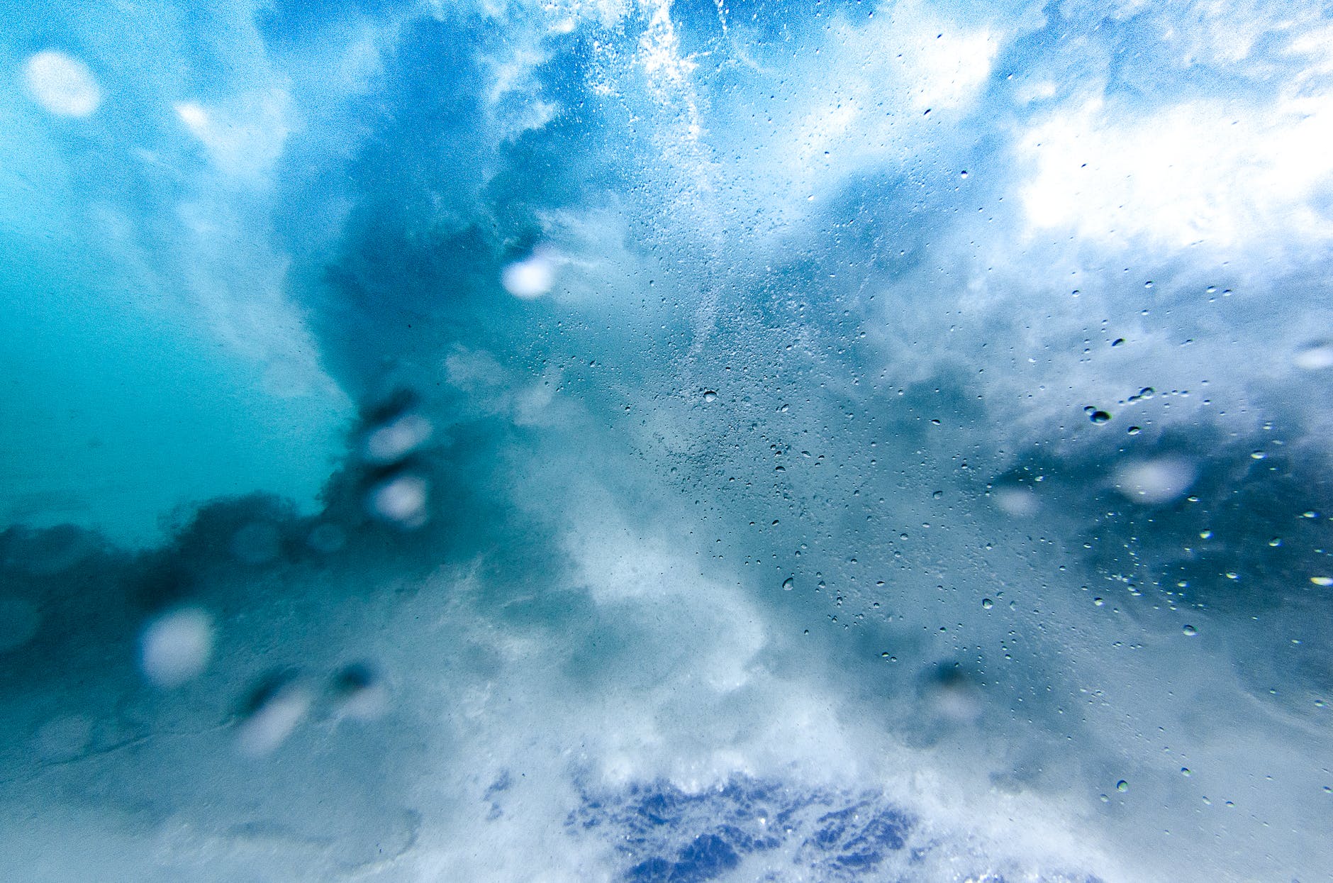 white and blue bubbles